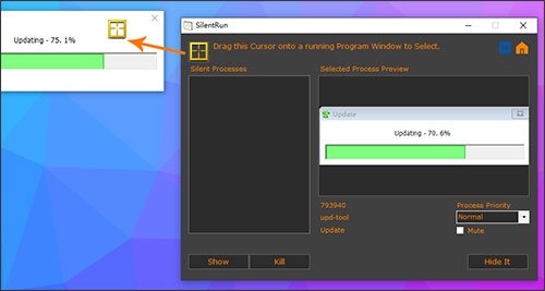 SilentRun is a small and handy Windows system software tool