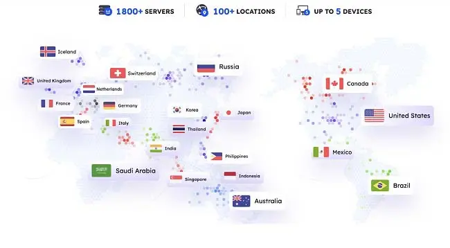 iTop VPN offers premium users the ability to connect to its extensive network