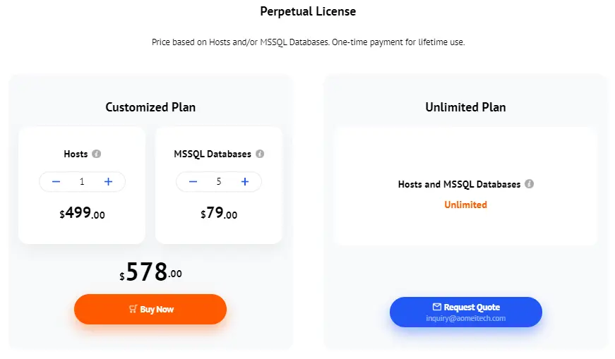 AOMEI Cyber Backup Price Plan