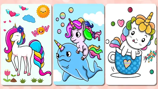 Unicorn Coloring Girl Games